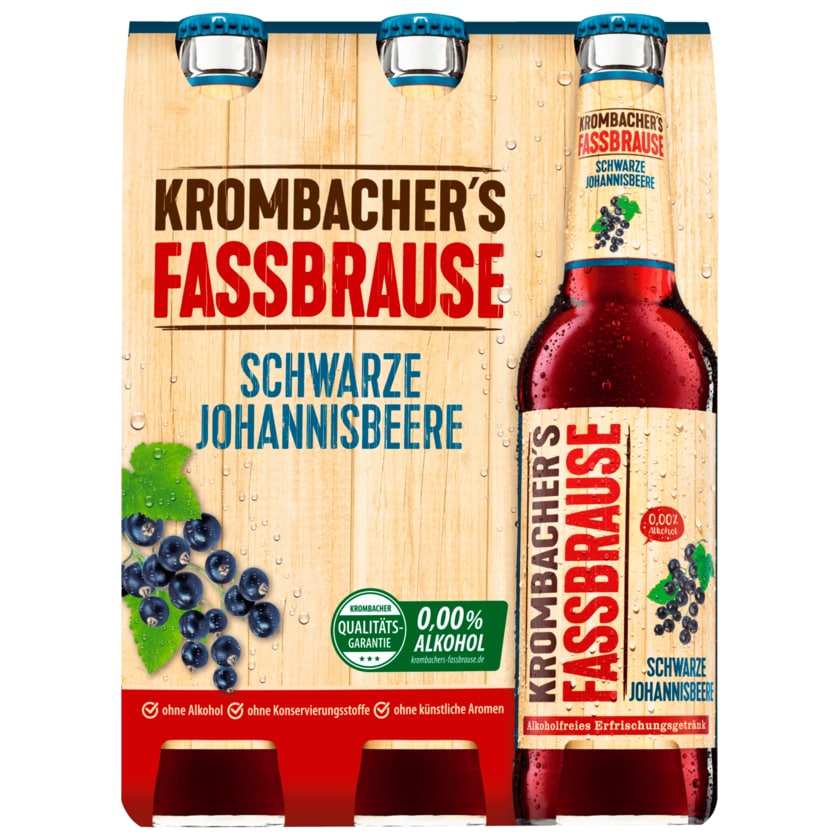 Krombacher's Fassbrause Schwarze Johannisbeere 6x0,33l